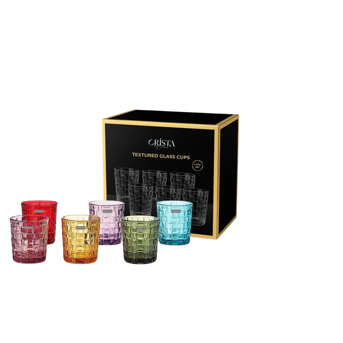 Bộ 6 cốc thủy CRISTA HOME tinh vân caro 280ml_thumbnail_69