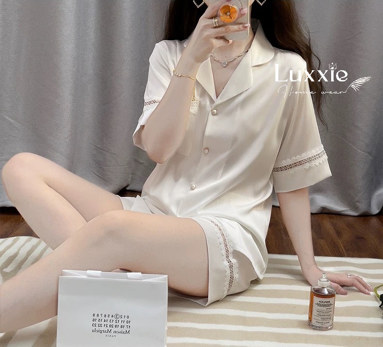 N109C Pijama lụa ngấn ren cộc đùi_thumbnail_4