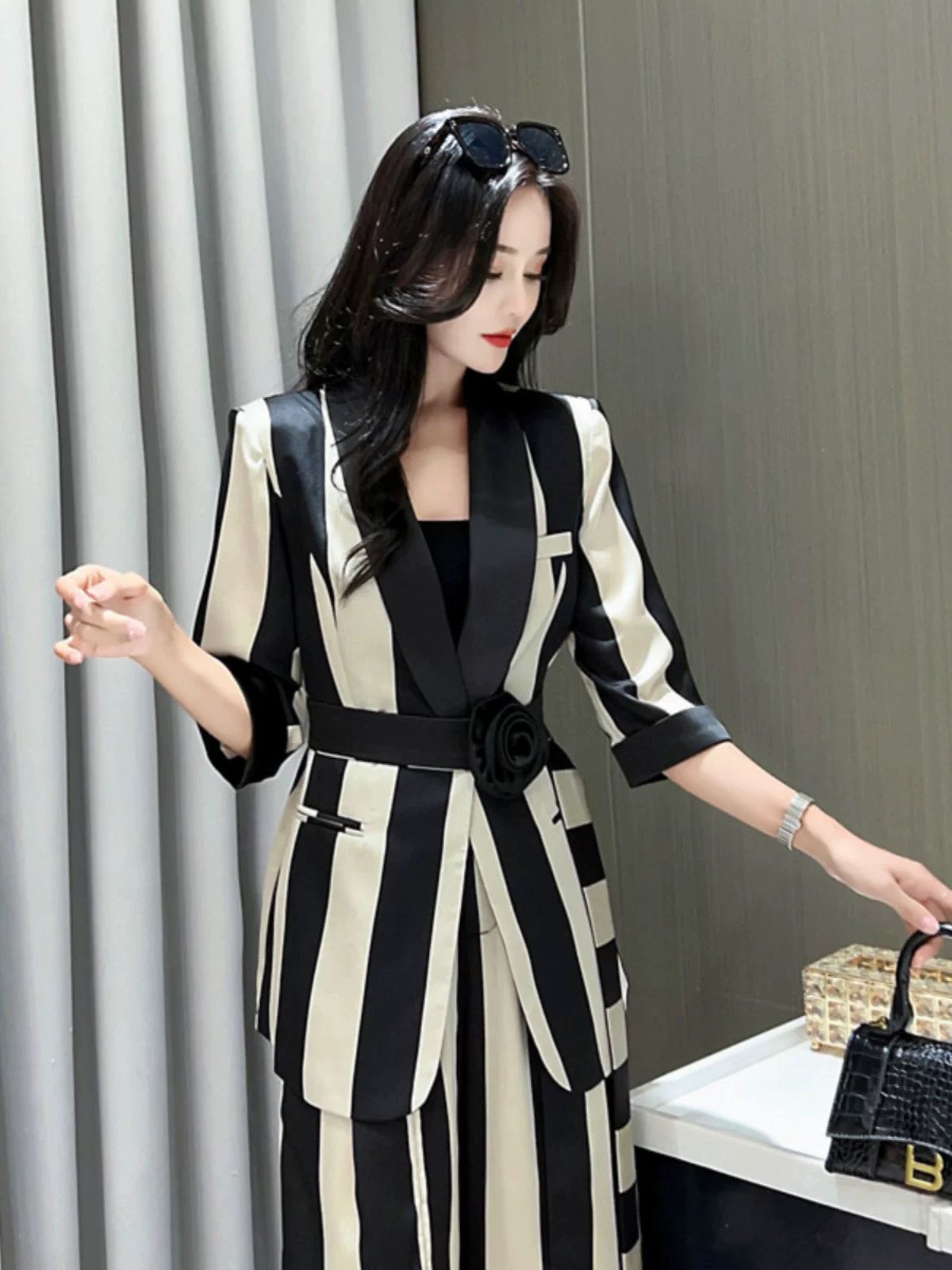 Áo khoác vest kẻ sọc cao cấp