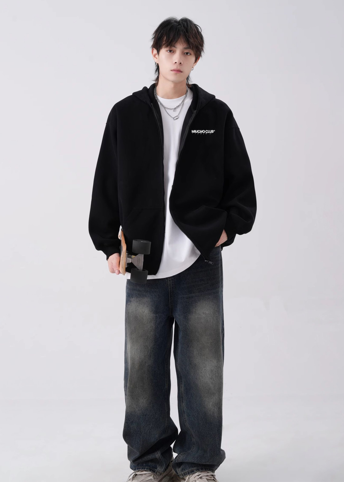 Áo hoodie zip nam local brand form rộng HZD1580 Miucho Club vải nỉ chân cua dày dặn mũ rộng in basic_thumbnail_3