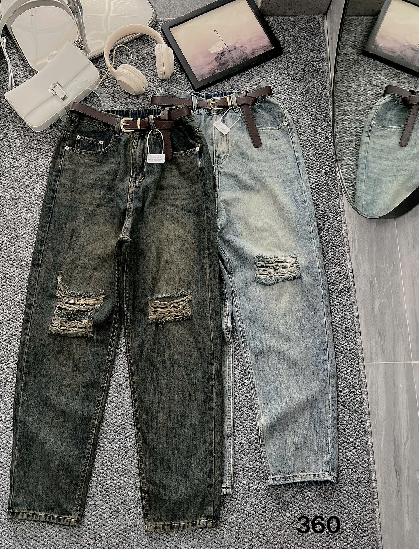 Quần baggy lưng thun rách kiểu bigsize QJ360 dành cho nàng béo mập từ 55-90kg_thumbnail_7