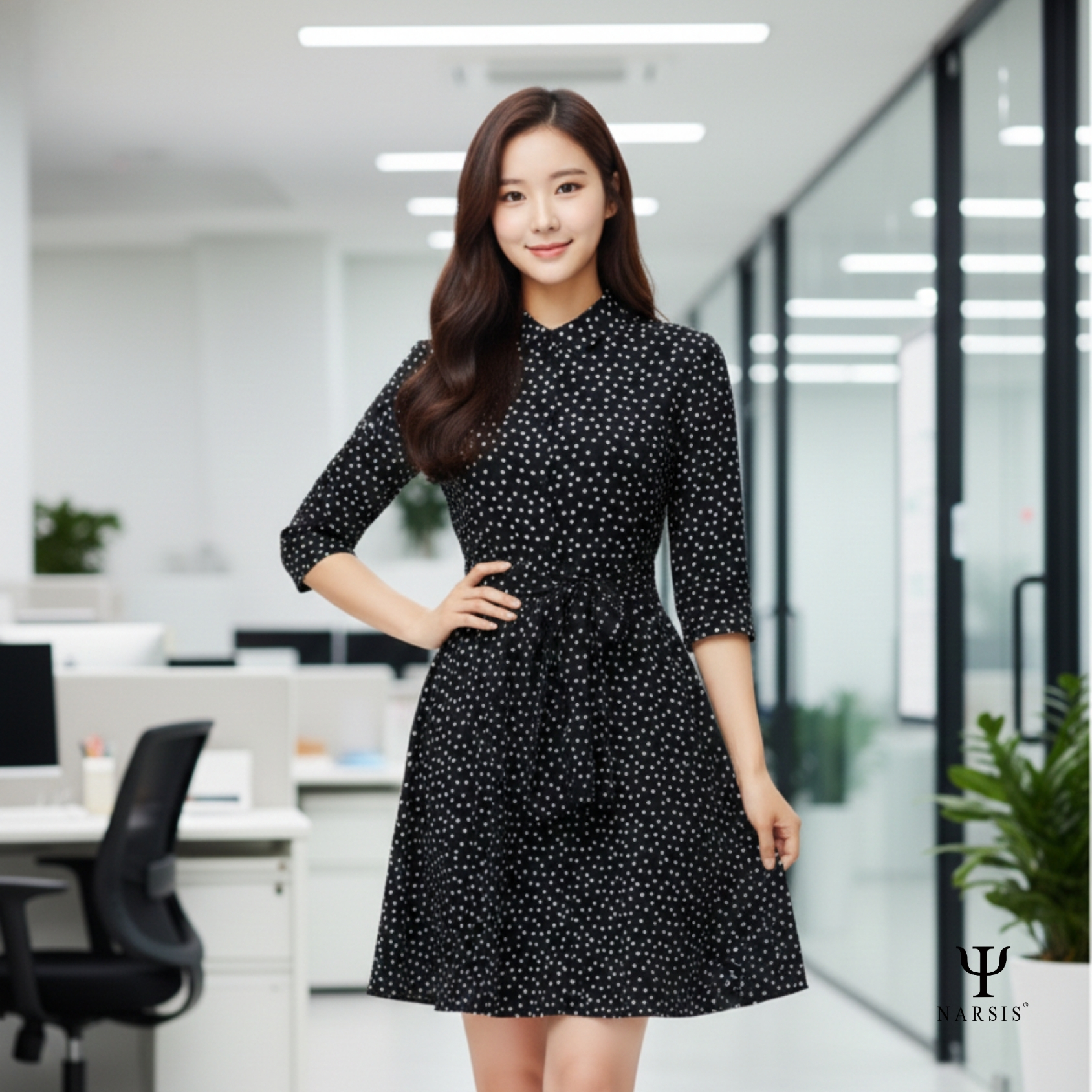 VÁY NỮ B0001 NARSIS CHẤT LIỆU THOÁNG MÁT, DỄ CHỊU, THOẢI MÁI CẢ NGÀY, DỄ VẬN ĐỘNG