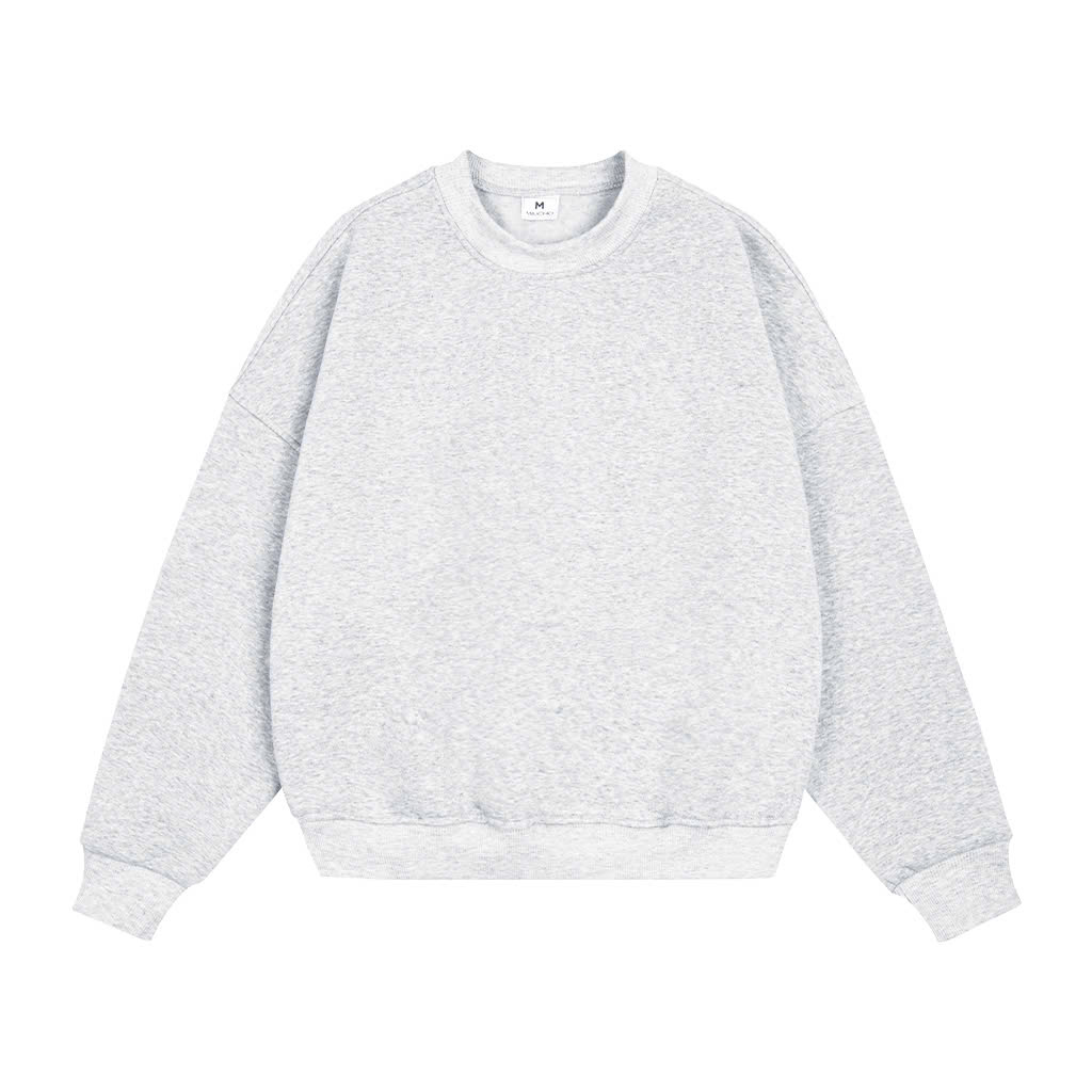 Áo sweater trơn form boxy Miucho tay dài cổ tròn vải nỉ 2 da cao cấp thoáng mát_thumbnail_11