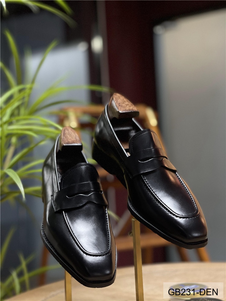 GB231 - Giày lười nam da thật phong cách Anh cổ điển màu đen_thumbnail_6