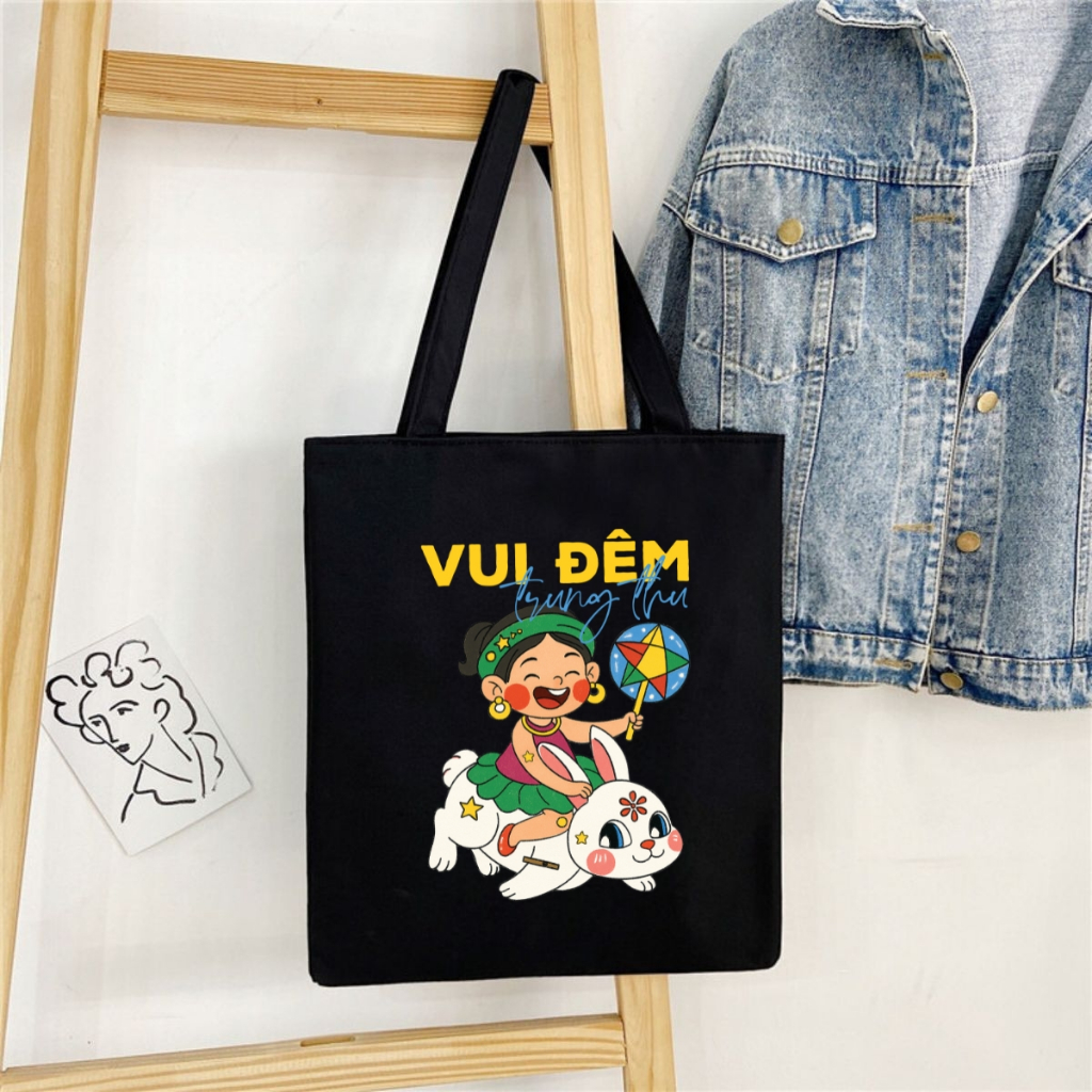 Túi tote in hình Tết Trung thu - Túi vải canvas kích thước 33x37cm đựng vừa A4  và laptop - TOTE27_thumbnail_8