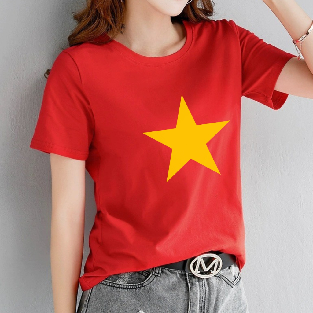 [Form vừa] Áo phông nữ Cờ Đỏ Sao Vàng Việt nam chất liệu thun cotton - Áo thun nữ 'Độc lập tự do' - LOZA G0400_thumbnail_5