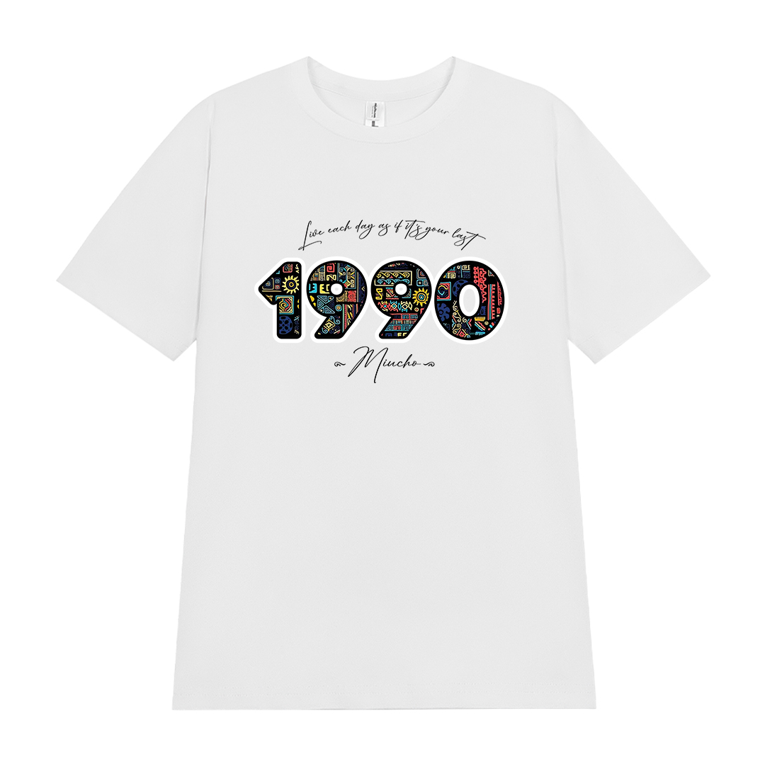 Áo thun nữ in năm sinh 1990 form vừa regular vải cotton 4c thoáng mát ARD1777 Miucho Chic in mix_thumbnail_12