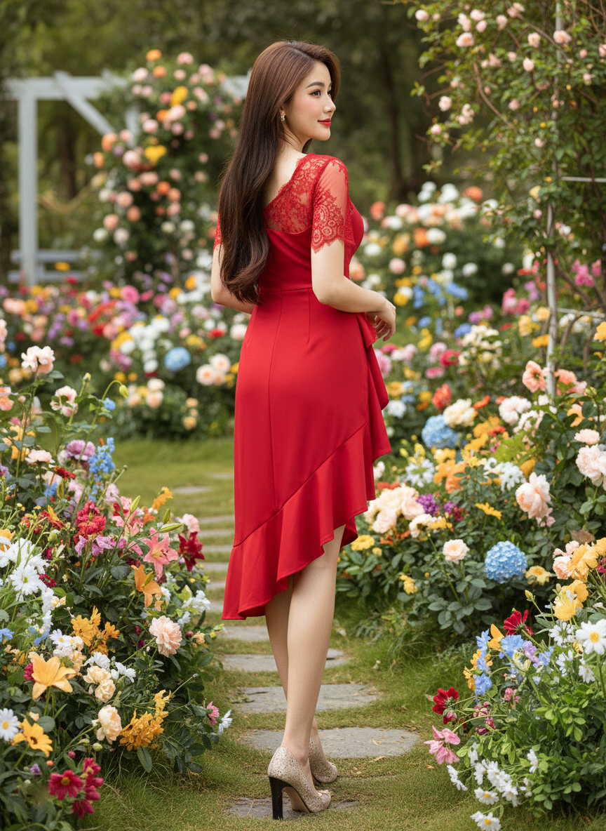 Đầm body đuôi cá phối ren_thumbnail_13