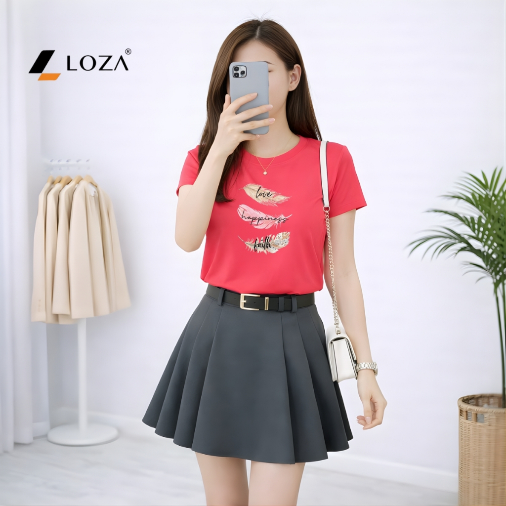 [Form vừa]Áo phông nữ dáng vừa hình lông vũ - Loza VT8470_thumbnail_9