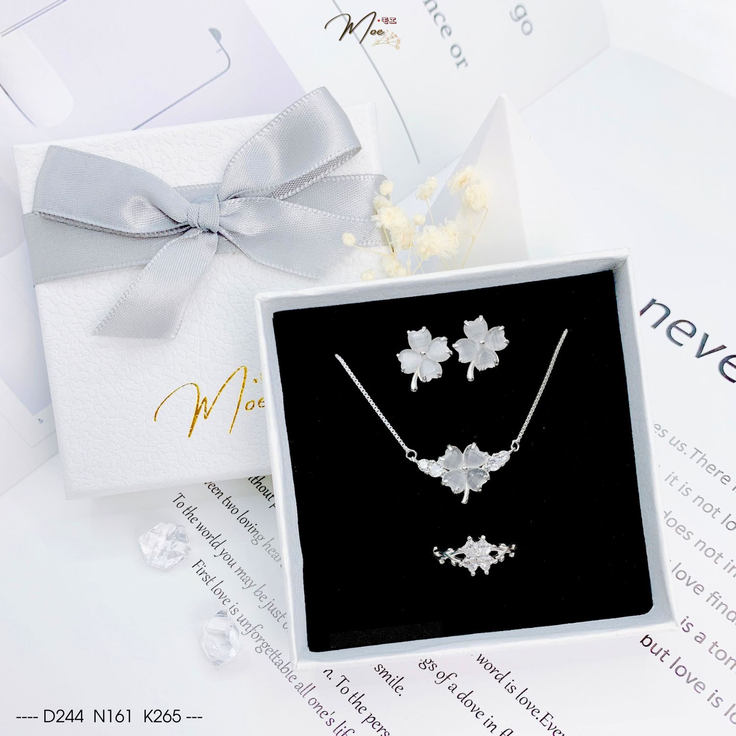 C69 - Combo cỏ 4 lá thạch anh pha lê