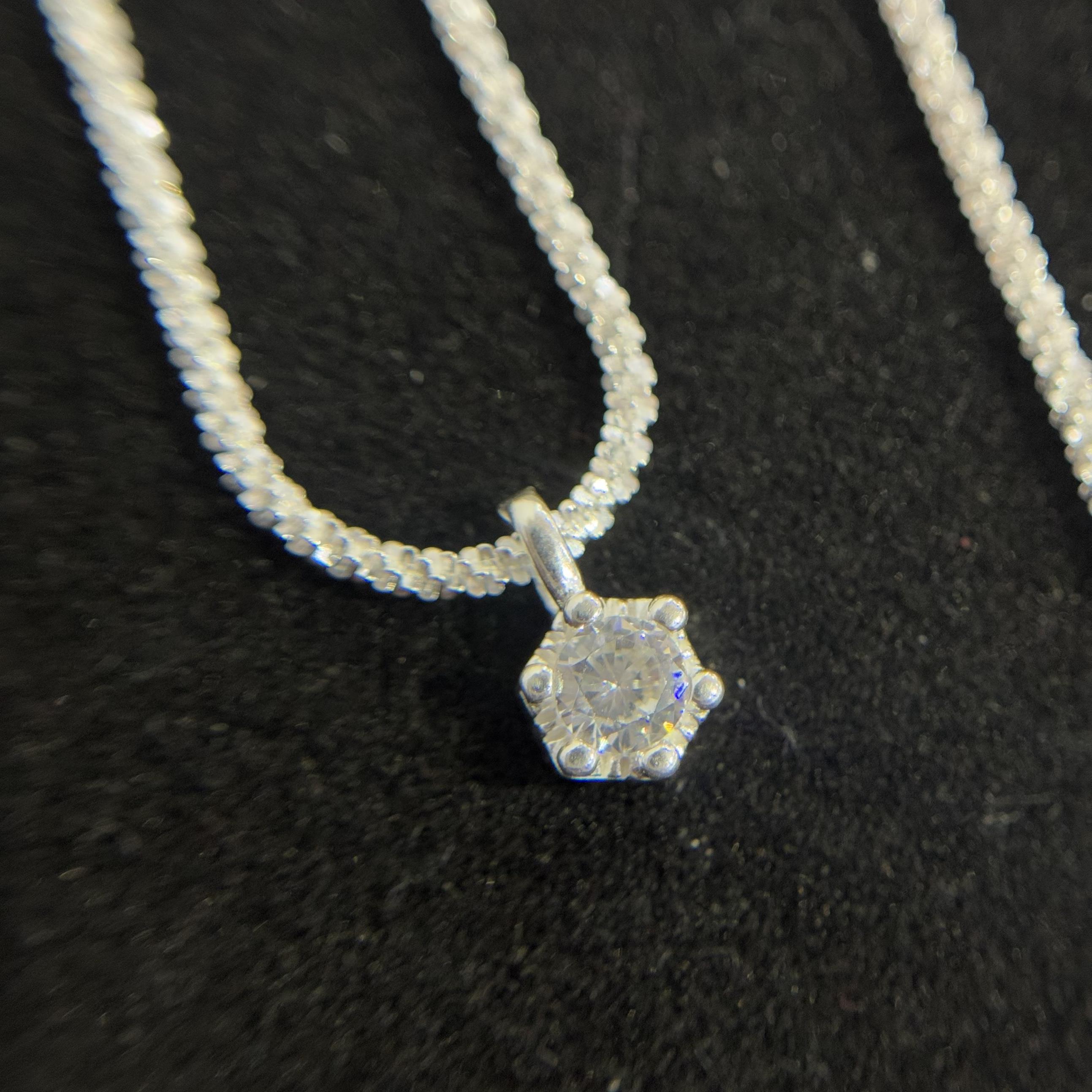 vòng cổ bạc 925 dây mì xù sáng kim cương tròn nhỏ 