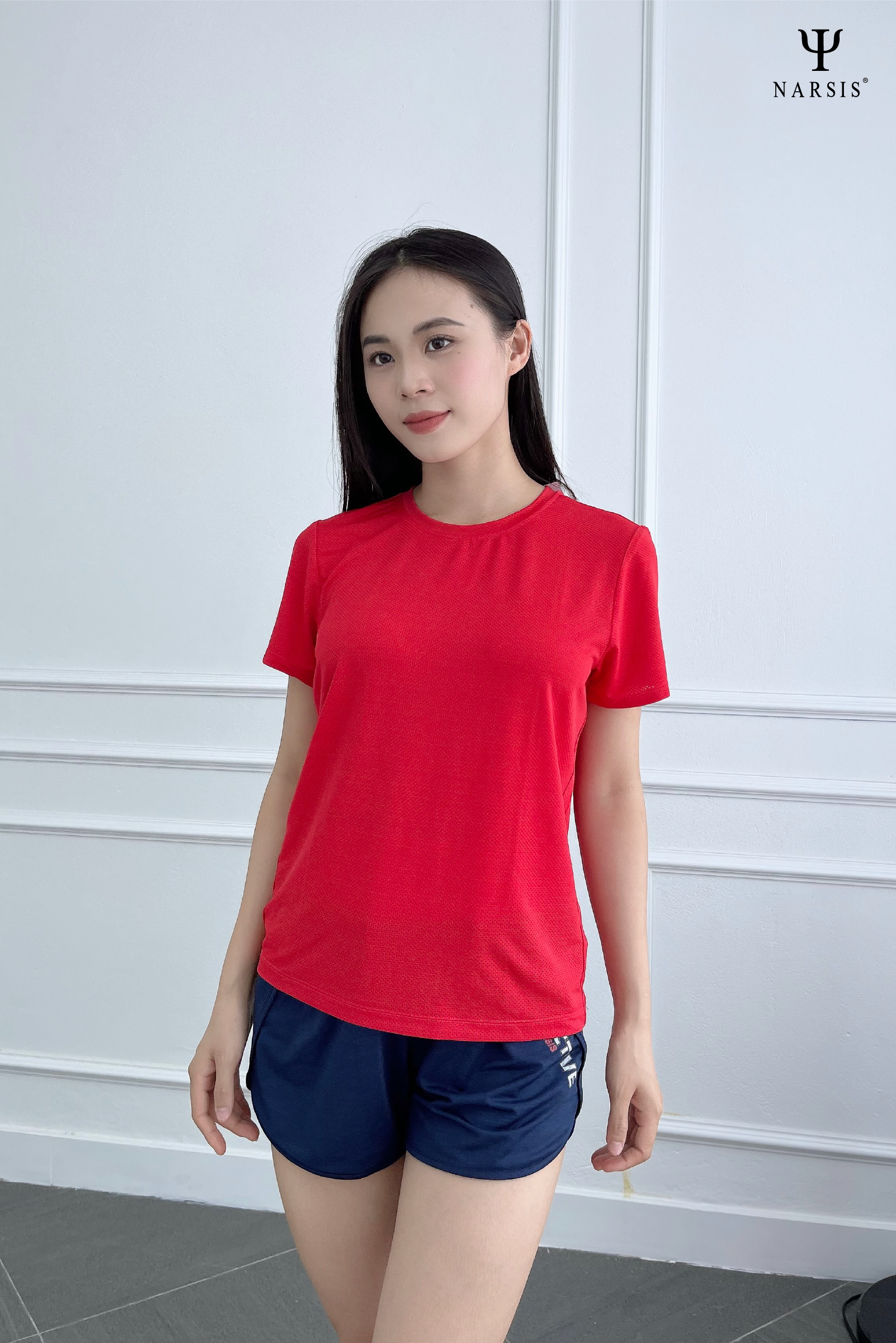 BỘ THỂ THAO NỮ VẢI THÔNG HƠI ĐỎ H23002 NARSIS CHẤT LIỆU THOÁNG MÁT, DỄ CHỊU, THOẢI MÁI CẢ NGÀY, D..._thumbnail_2