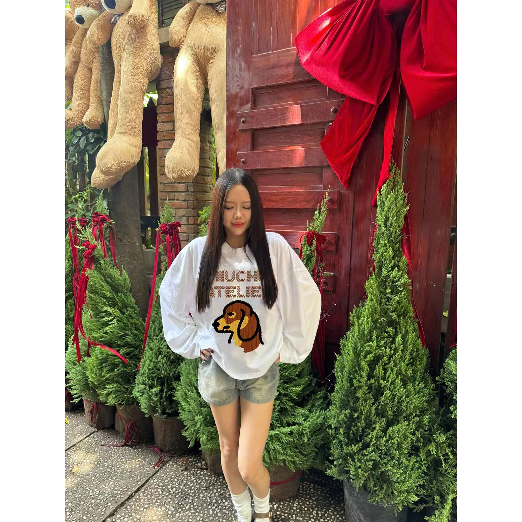 Áo thun tay dài form boxy Miucho cotton thoáng mát mềm mại cổ tròn Atelier in mix 2690_thumbnail_2