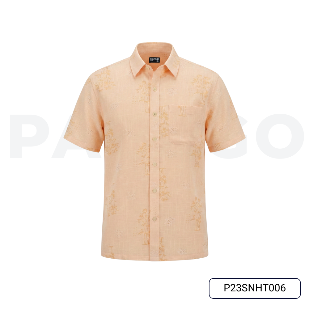 Áo sơ mi nam trung niên PAPAGO tay ngắn lai ngang họa tiết - P23SNHT006_thumbnail_3
