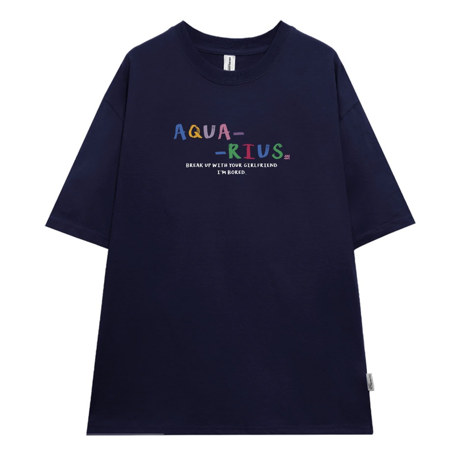 Áo thun nữ form rộng ATD370 cung hoàng đạo Bảo Bình AQUARIUS Miucho cotton cổ tròn in typography_thumbnail_7