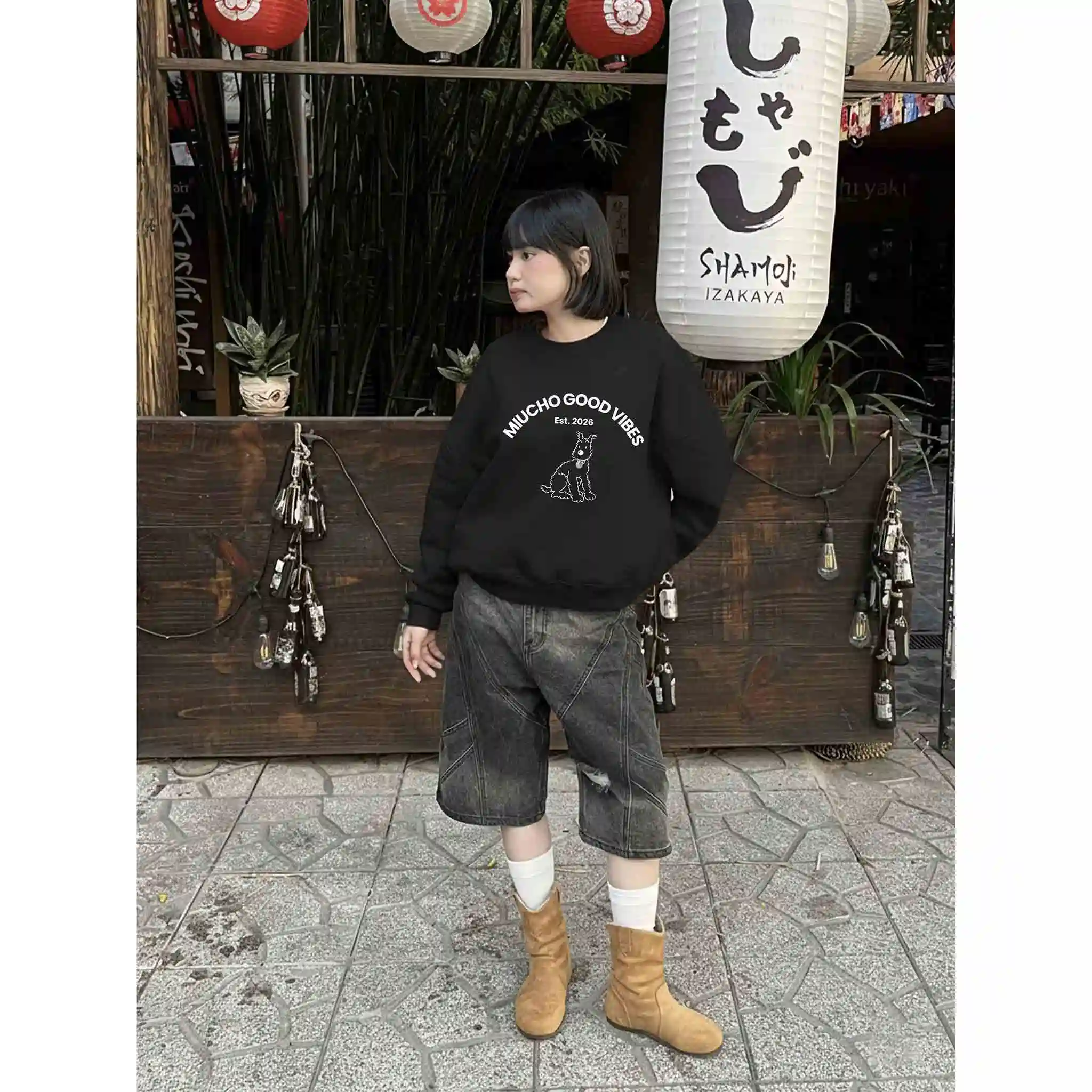 Áo Sweater form boxy Miucho vải nỉ 2 da cao cấp dày dặn thoáng mát cổ tròn basic in mix 2843_thumbnail_3