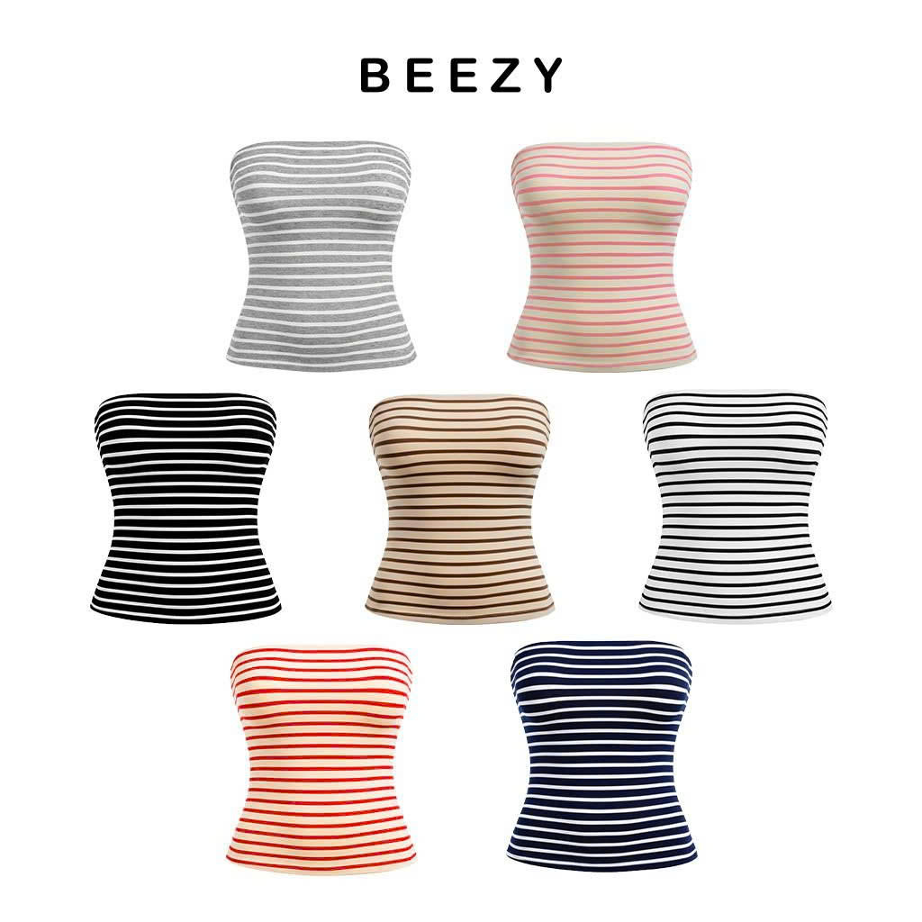 Áo quây ôm body Beezy vải thun rib thoáng mát chuẩn form hack dáng sọc mix màu AQ00056