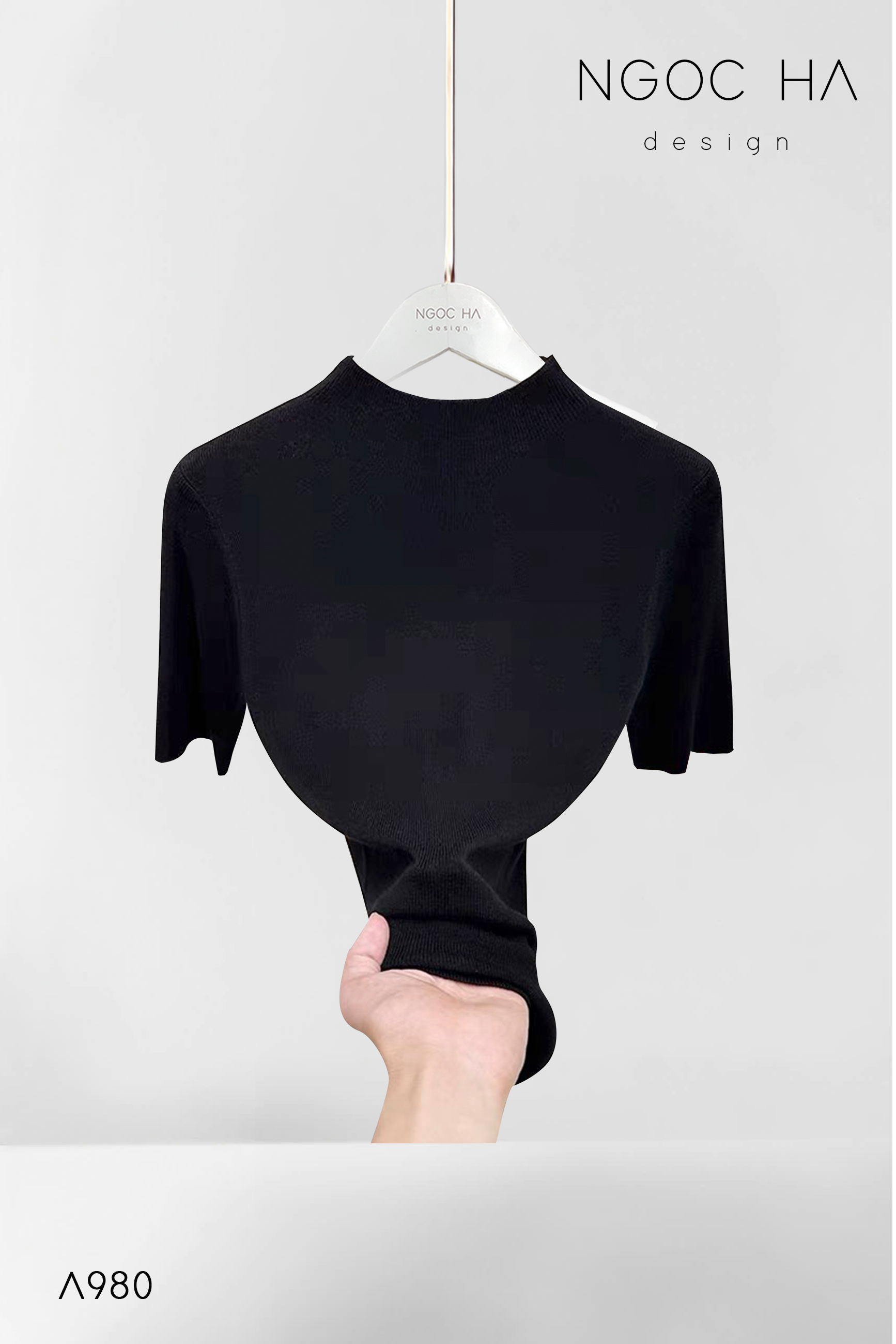 Elain Top_ Áo Len Cổ Cao Tay Cộc A980_thumbnail_5