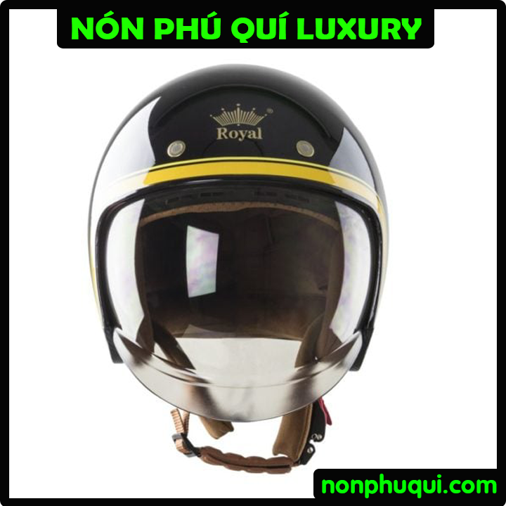 nón bảo hiểm royal m139 kính âm - đen line vàng