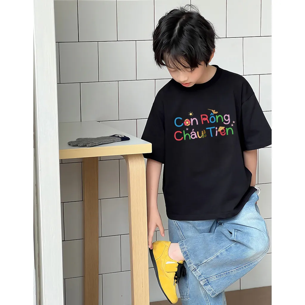 Áo thun kid Việt Nam Con Rồng Cháu Tiên 2507 Miucho Kid vải cotton thoáng mát cổ tròn in mix_thumbnail_4