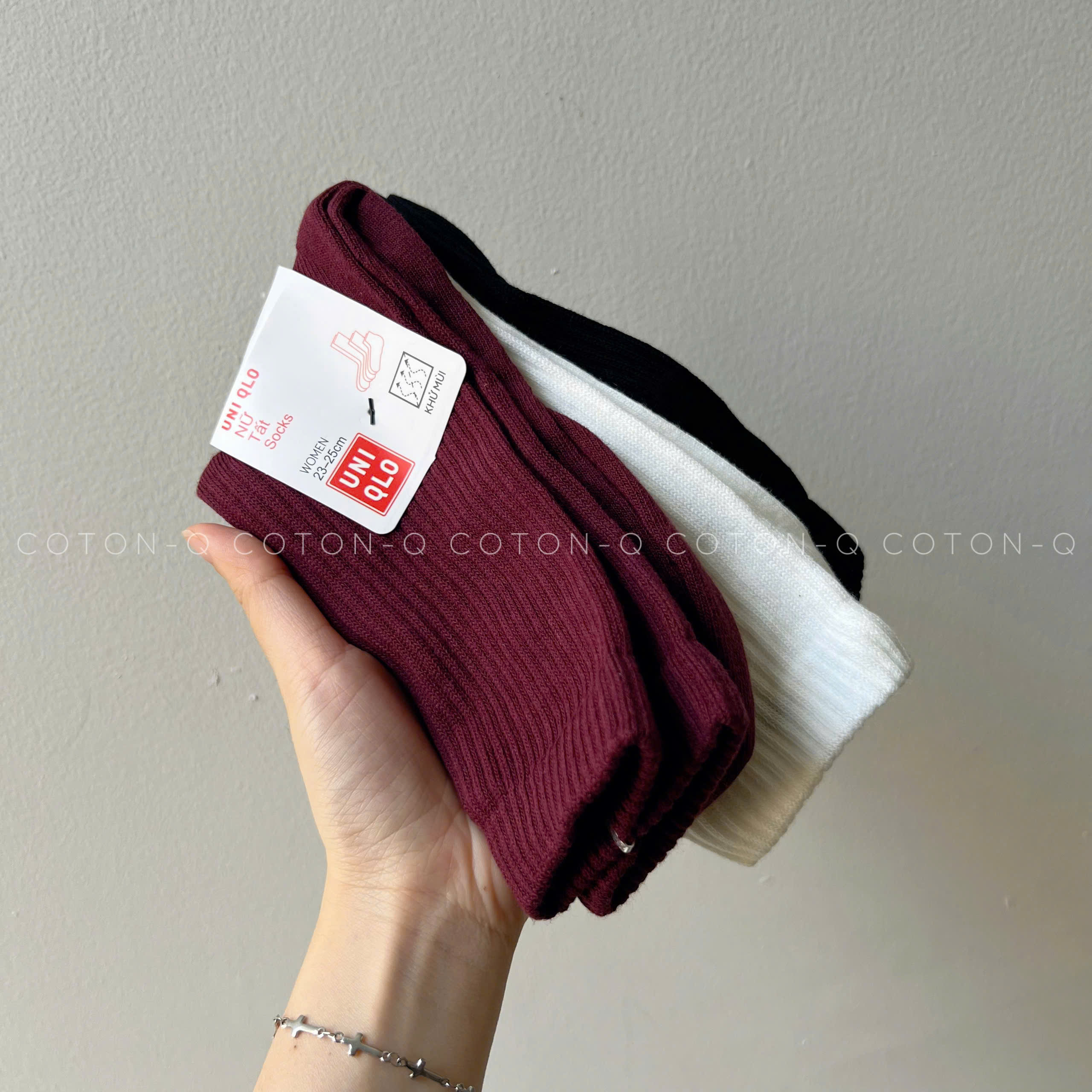 Set 12 đôi vớ cổ cao ( NGẪU NHIÊN 5-6 MÀU )_thumbnail_5