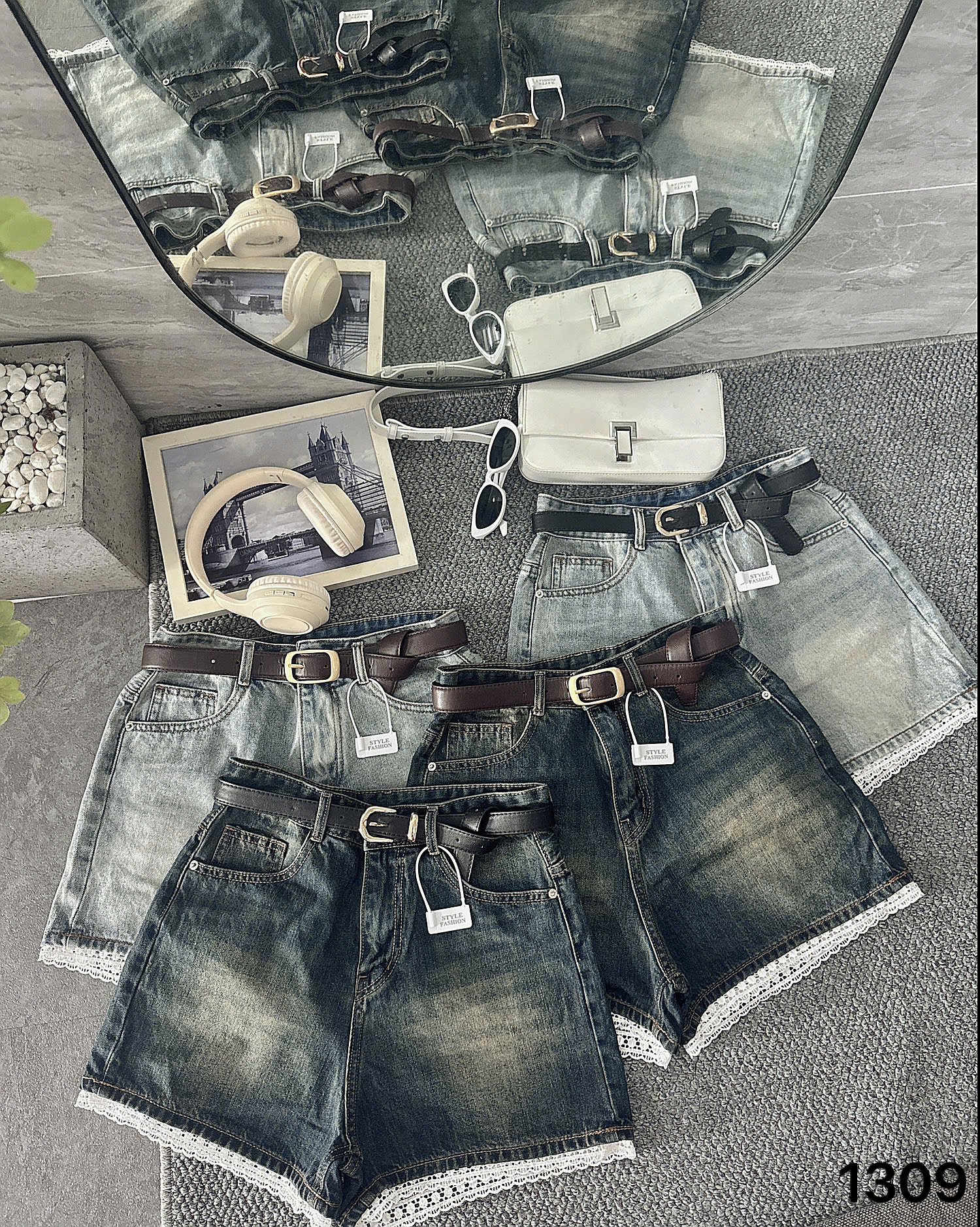 Quần short jean phối ren bigsize QSJ1309 dành cho nàng béo mập từ 55-90kg_thumbnail_2