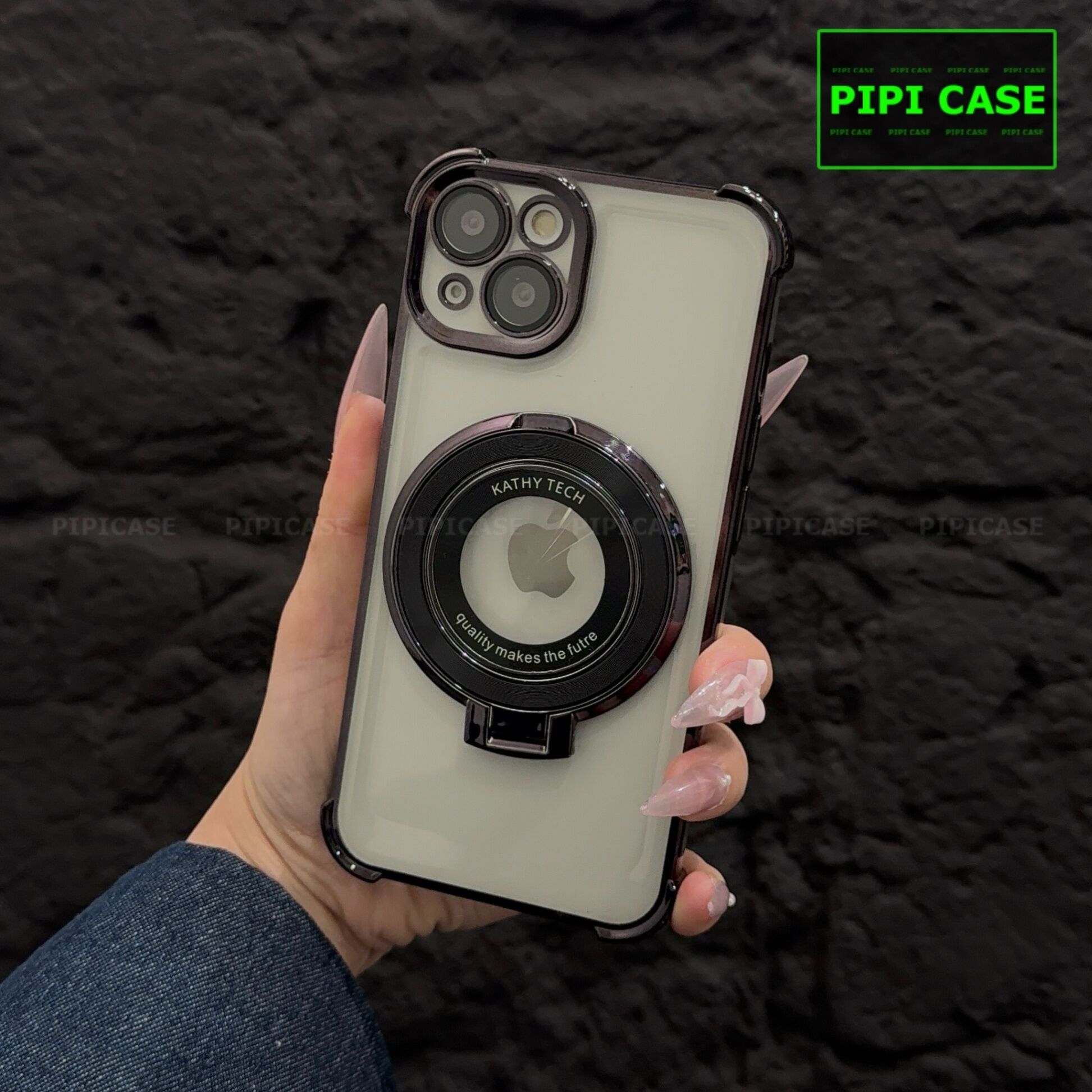 Ốp Lưng iPhone 15 - Ven - Đen