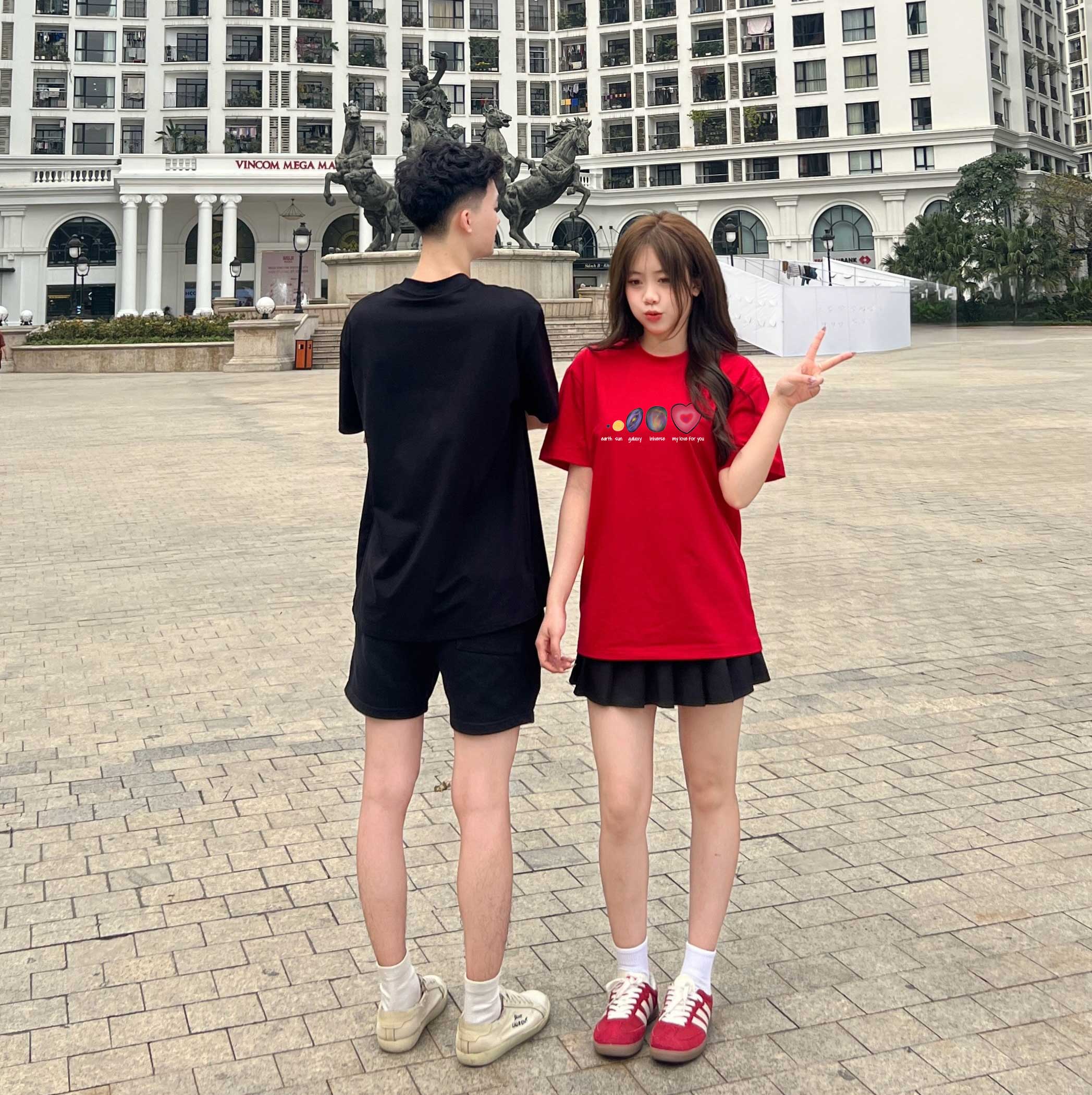 Áo thun cặp nam nữ form rộng 1958 Miucho vải 4c cotton 220gsm thoáng mát cổ tròn in mix_thumbnail_6