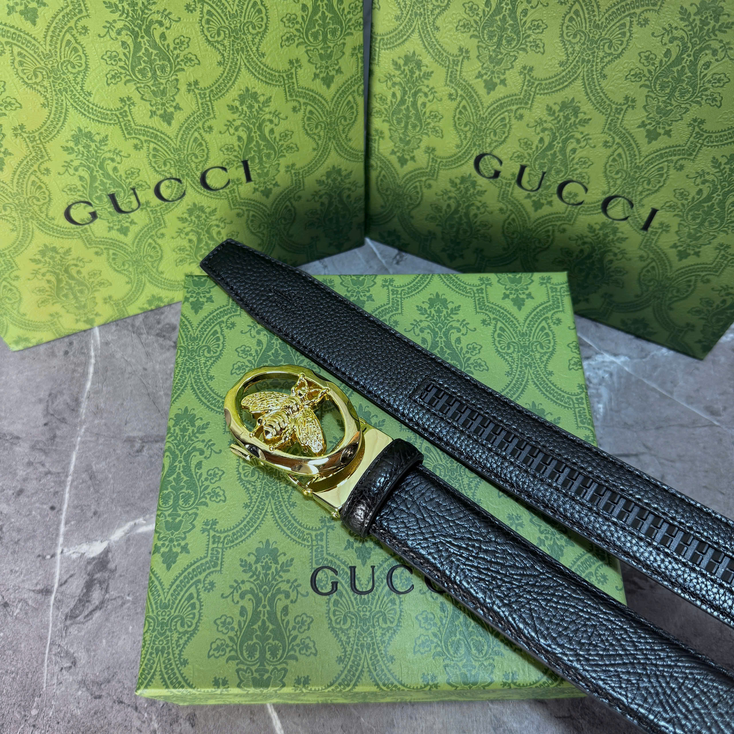Thắt lưng Gucci Bee Buckle Leather Belt_thumbnail_2