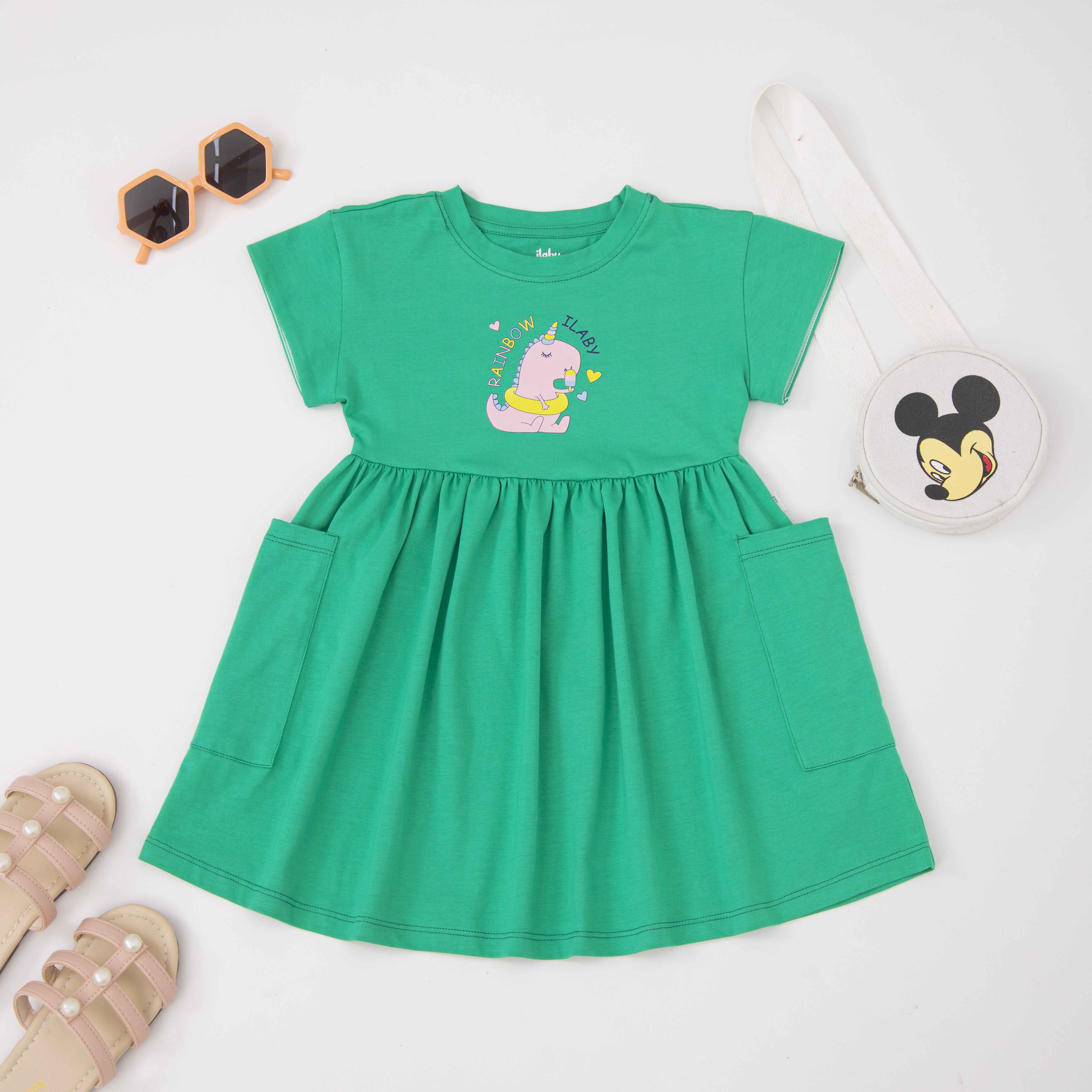 Váy tay rơi gập in hình khủng long_thumbnail_7