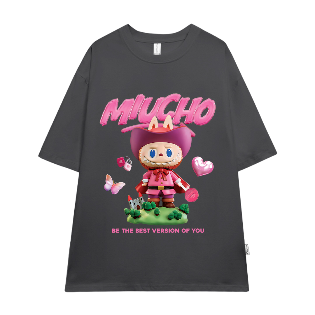 Áo thun labubu dễ thương form rộng nhiều màu ATD1453 Miucho vải cotton cổ tròn in mix_thumbnail_18