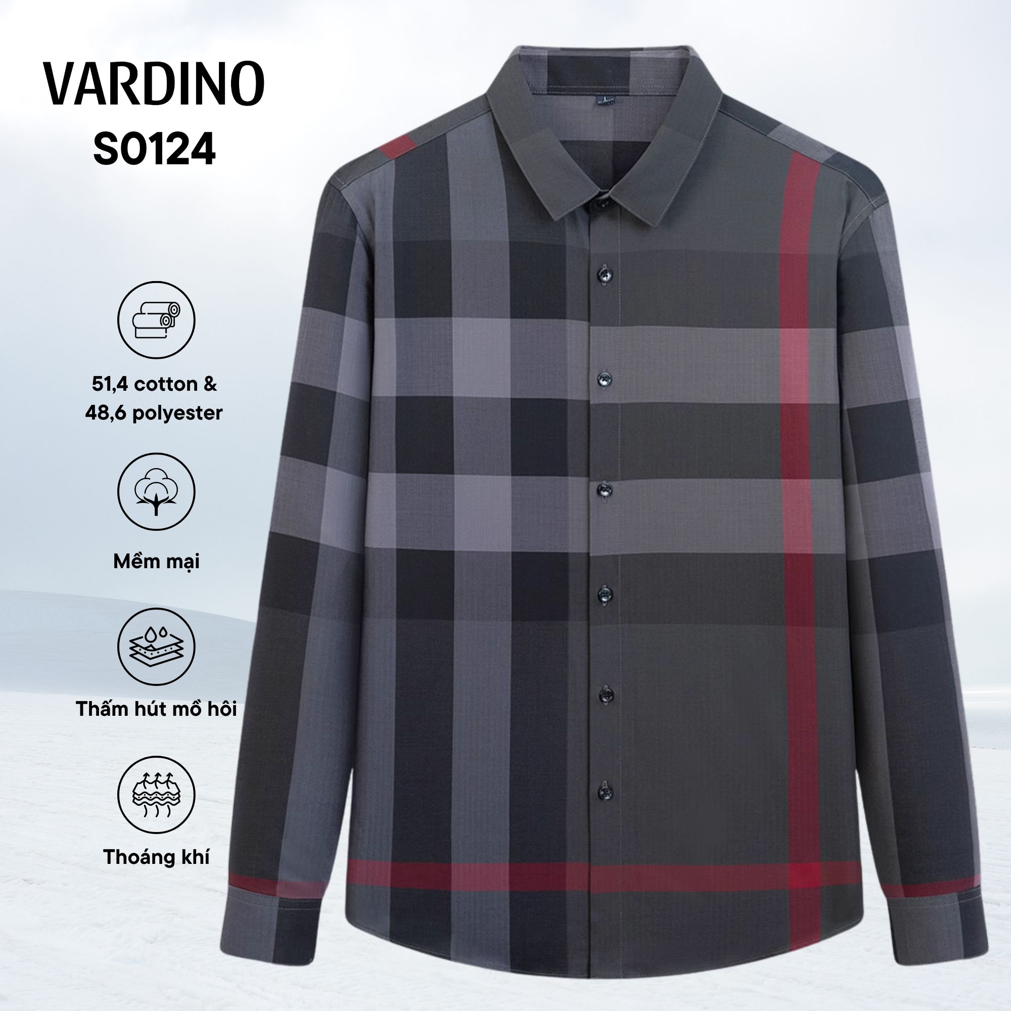 Áo sơ mi kẻ dài tay Vardino S0124_thumbnail_2