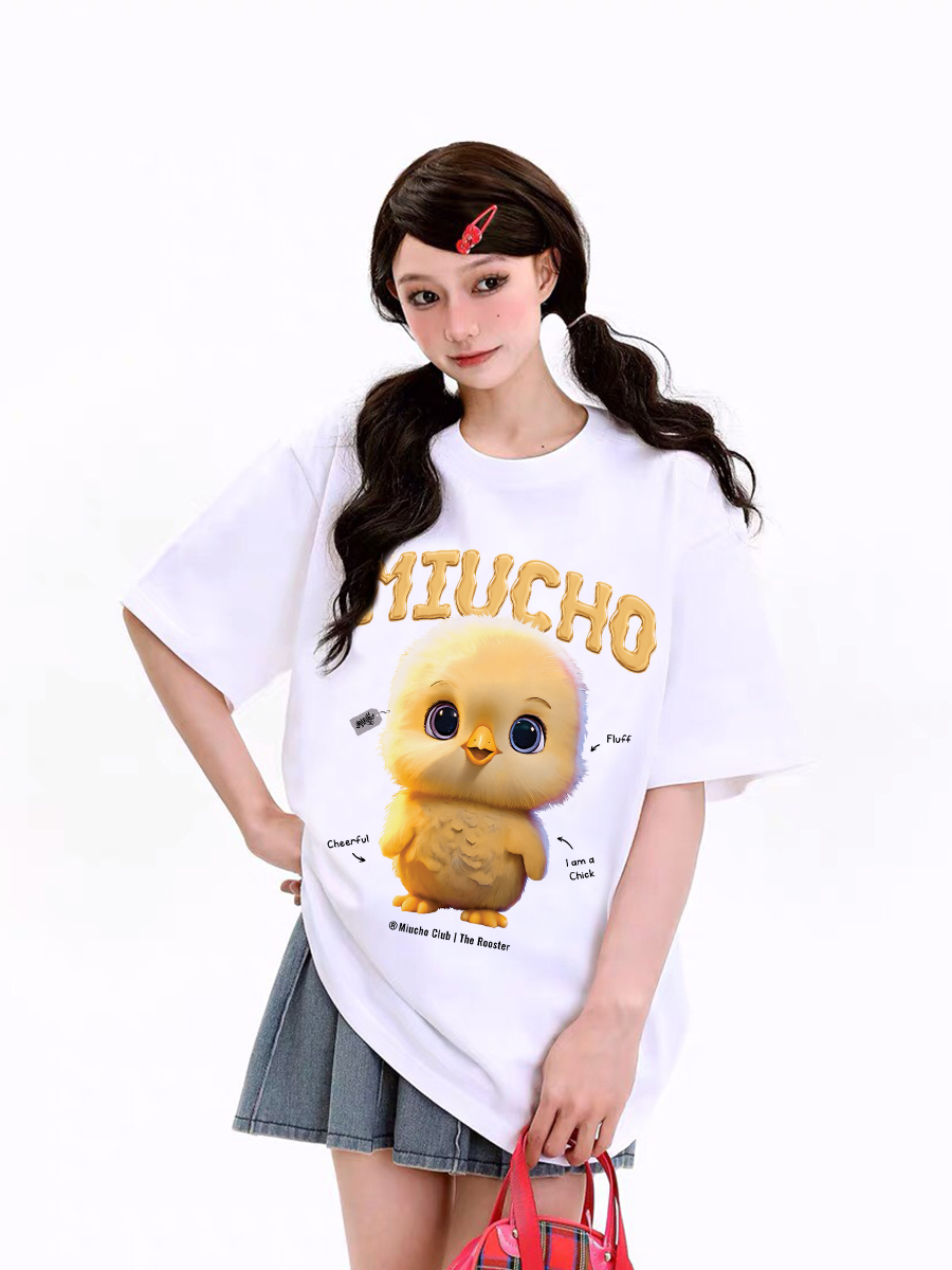 Áo thun form rộng 12 con giáp tuổi Dậu ATD1240 Miucho tay ngắn cổ tròn in mix_thumbnail_9