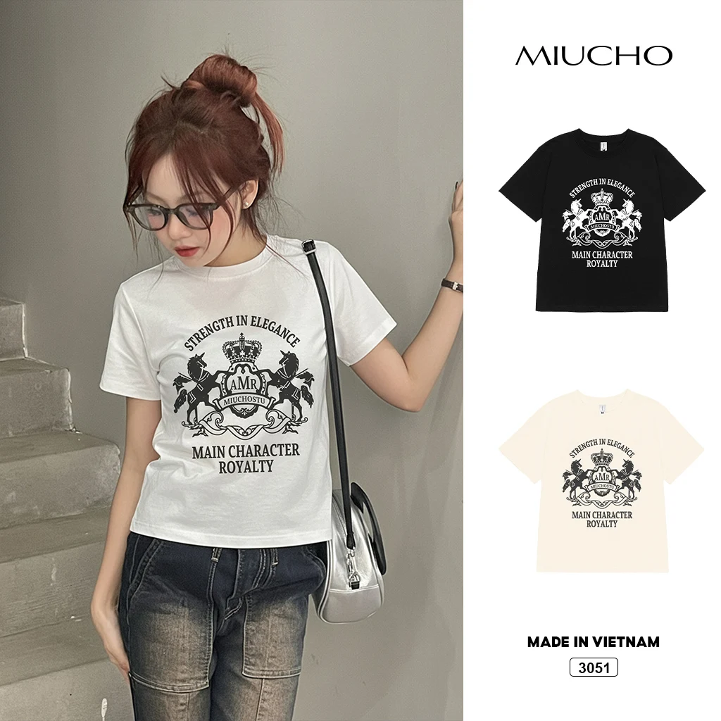 Áo baby tee nữ Miucho classic style 3051