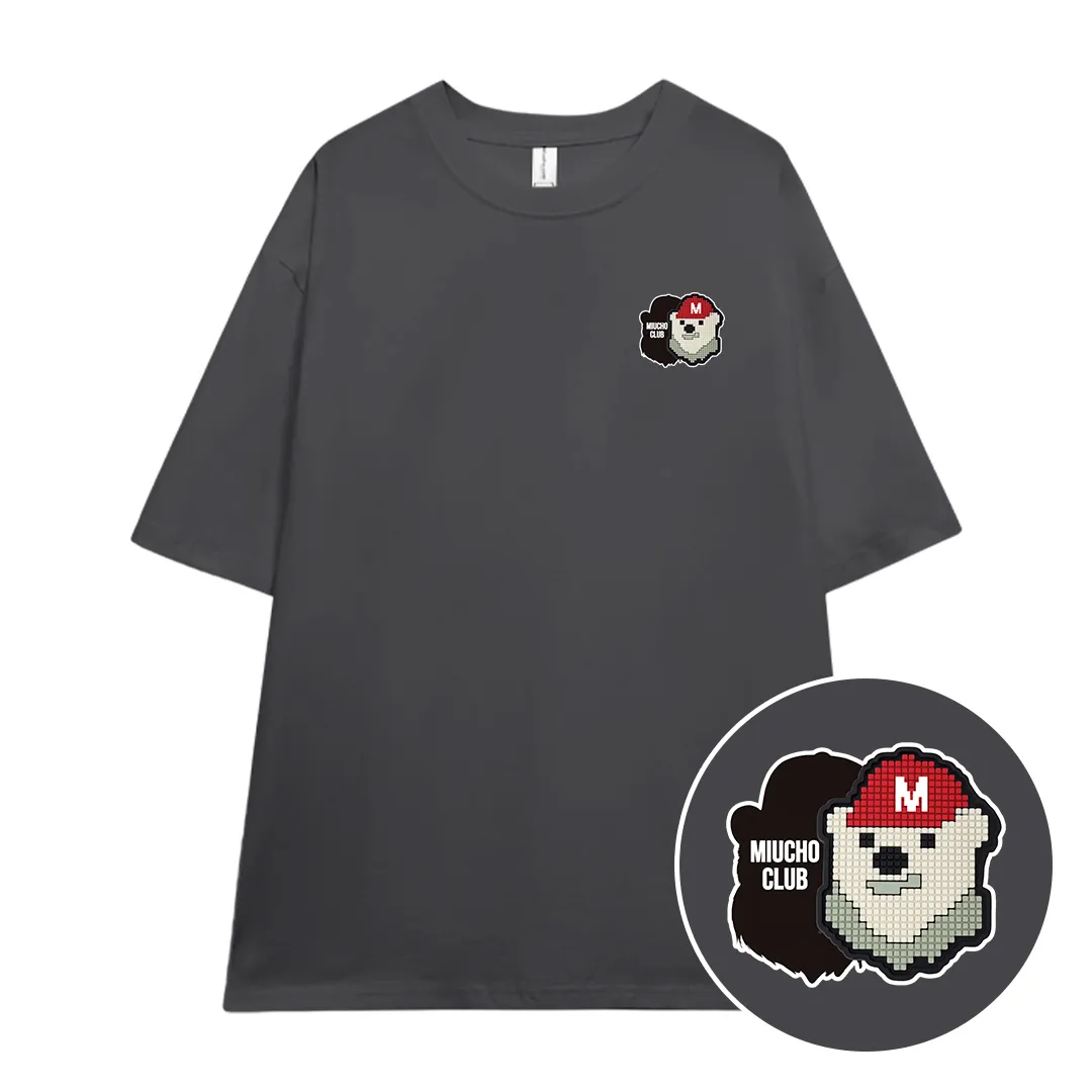 Áo thun form rộng Miucho cotton co giãn thoáng mát cổ tròn họa tiết nhỏ in mix 2669