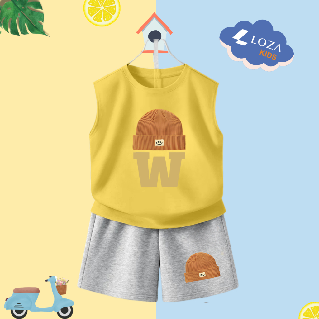 Bộ ba lỗ bé trai in hình Mũ W - Loza Kids BL240_thumbnail_0