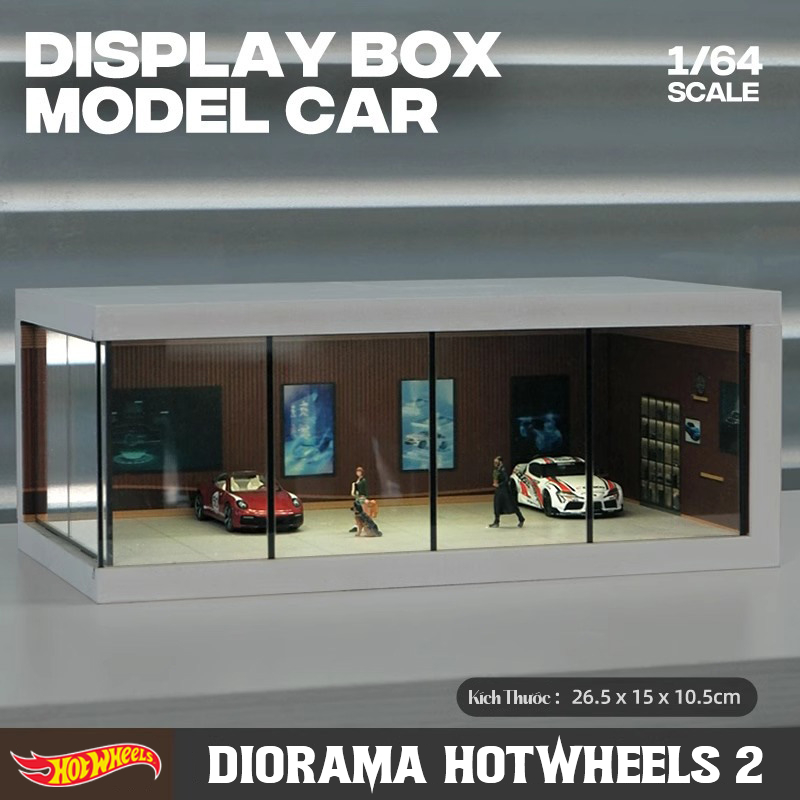 Garage Khung Thép 4 Tầng 1:64 Có Đèn – Diorama Lắp Ráp 3D Trưng Bày Xe Mô Hình Hot Wheels, Mini GT_thumbnail_5