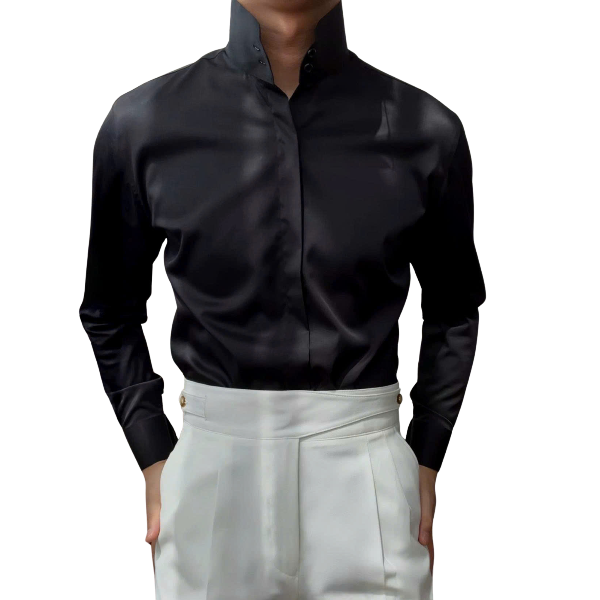 Áo Sơ Mi Cổ Trụ High Stand Mandarin