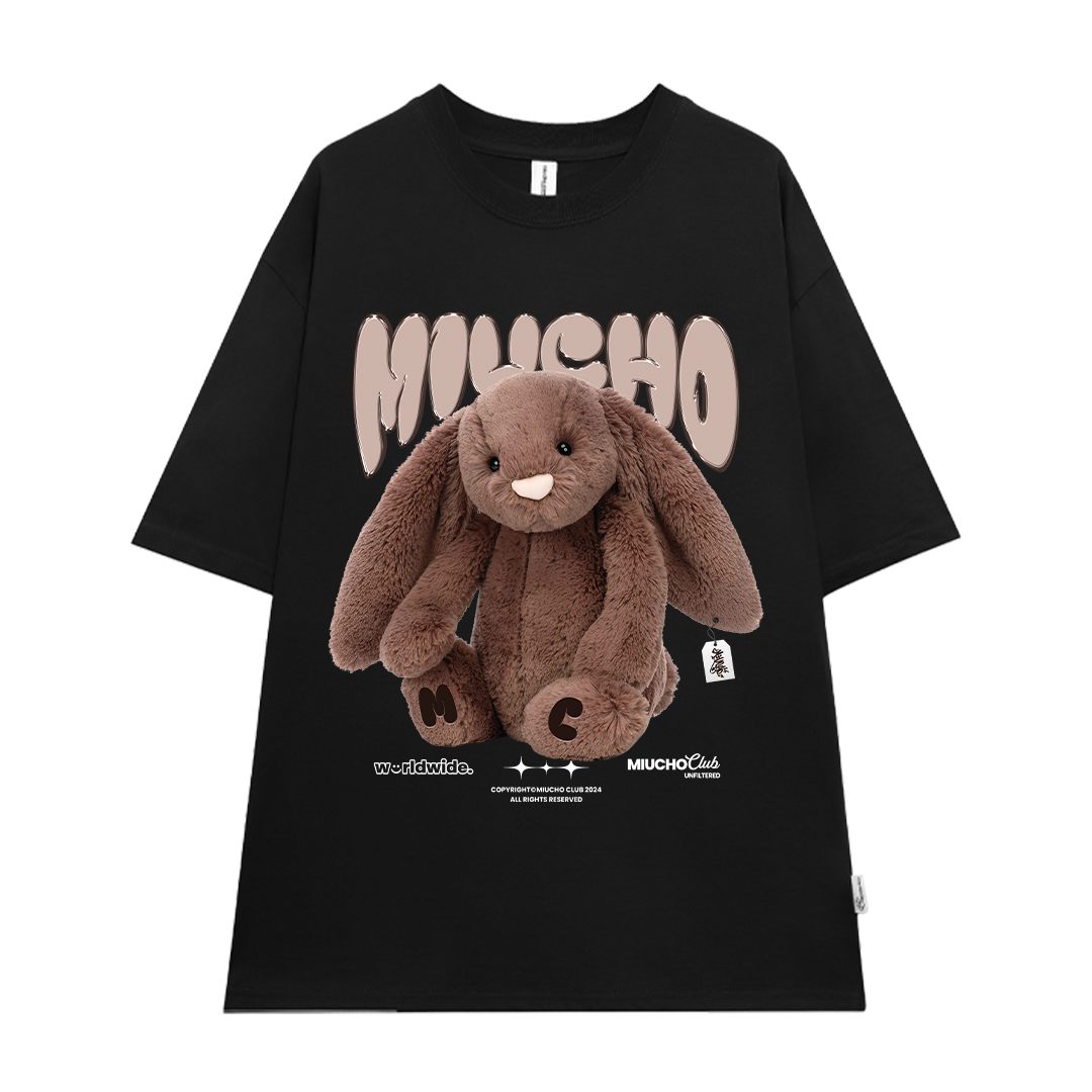 Áo thun thỏ Bunny form rộng local brand ATD1253 Miucho tay ngắn cổ tròn in mix_thumbnail_8