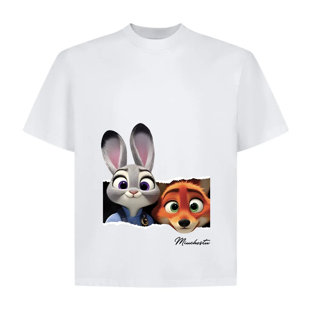 Áo thun couple form boxy Miucho Club vải cotton co giãn 2 chiều thoáng mát Judy Hopps in mix 2826_thumbnail_11
