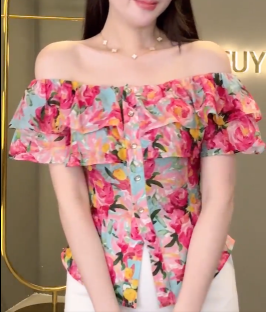 Áo PL Tơ Hoa Trễ Vai_thumbnail_4