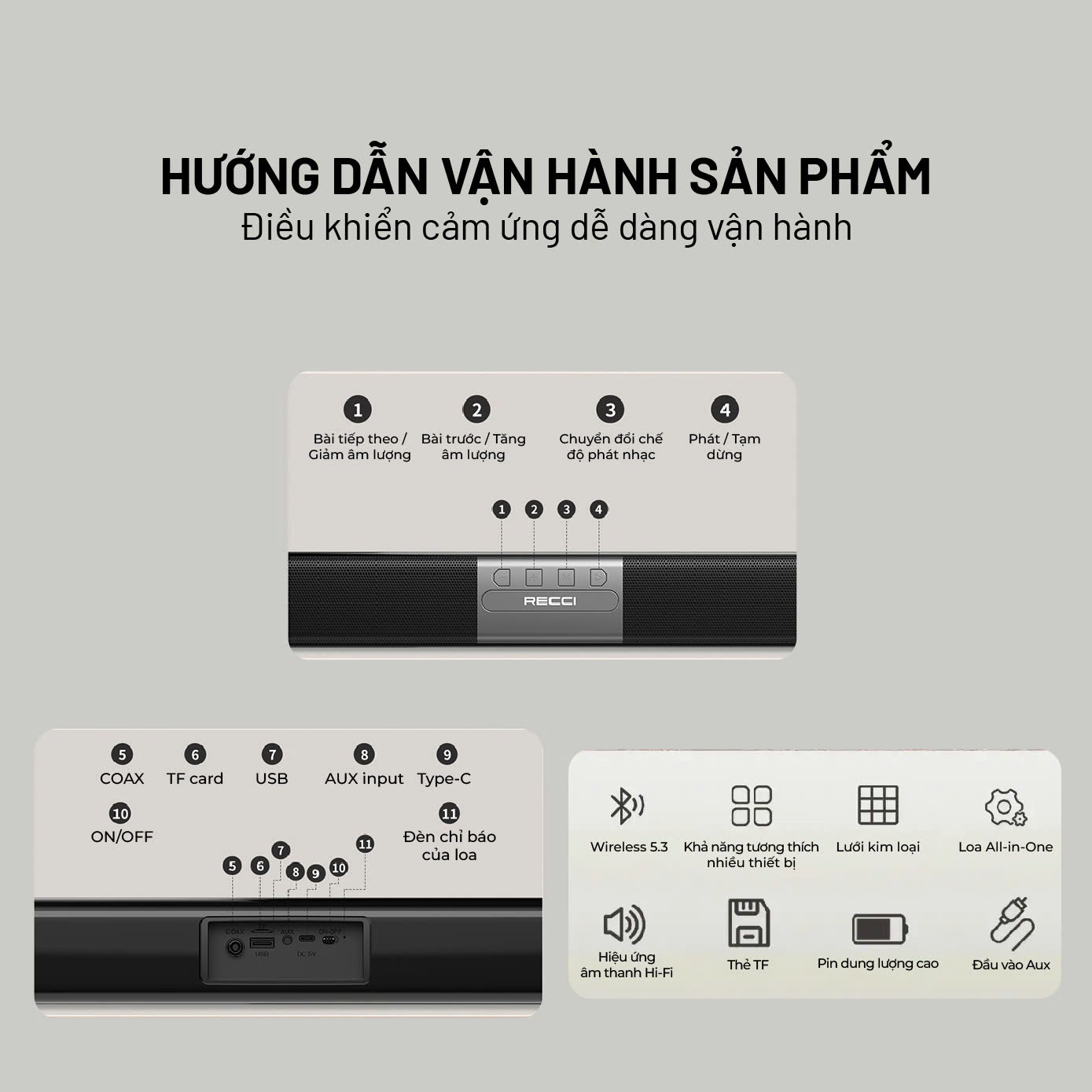 Loa Bluetooth Đen Recci - RSK-W32-BLACK_thumbnail_8