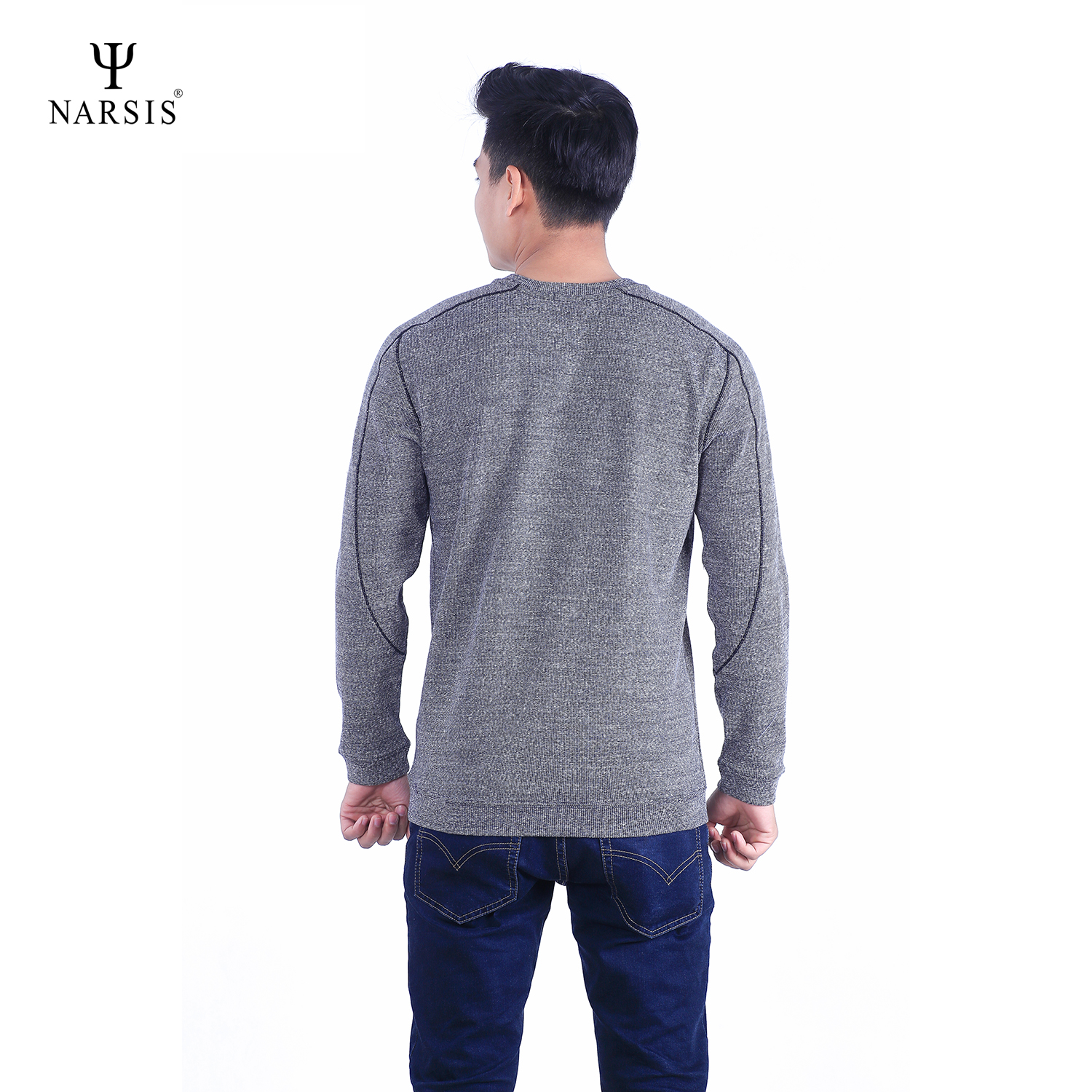 ÁO NAM THU ĐÔNG D7067 NARSIS VẢI LEN COTTON ẤM ÁP, THOÁNG MÁT, GIỮ ẤM TỐT, MỀM MẠI_thumbnail_1