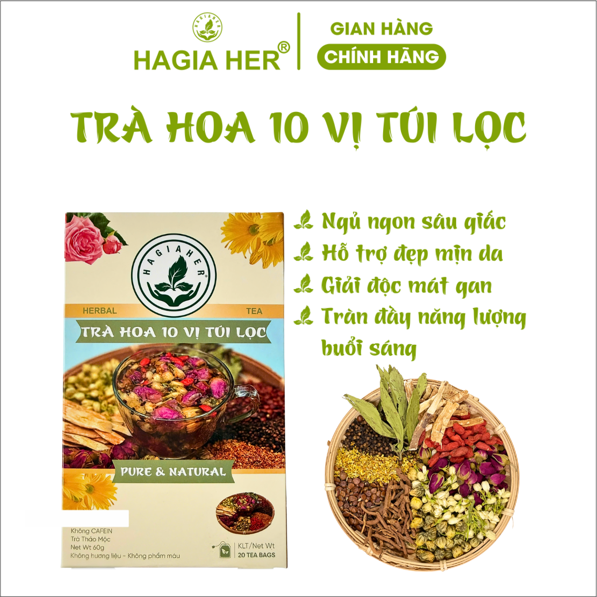 TRÀ HOA 10 VỊ TÚI LỌC