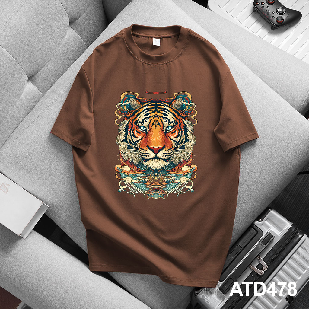 Áo thun nam form rộng 12 con giáp tuổi Dần ATD479 Miucho Iconic cotton cổ tròn in graphic_thumbnail_5