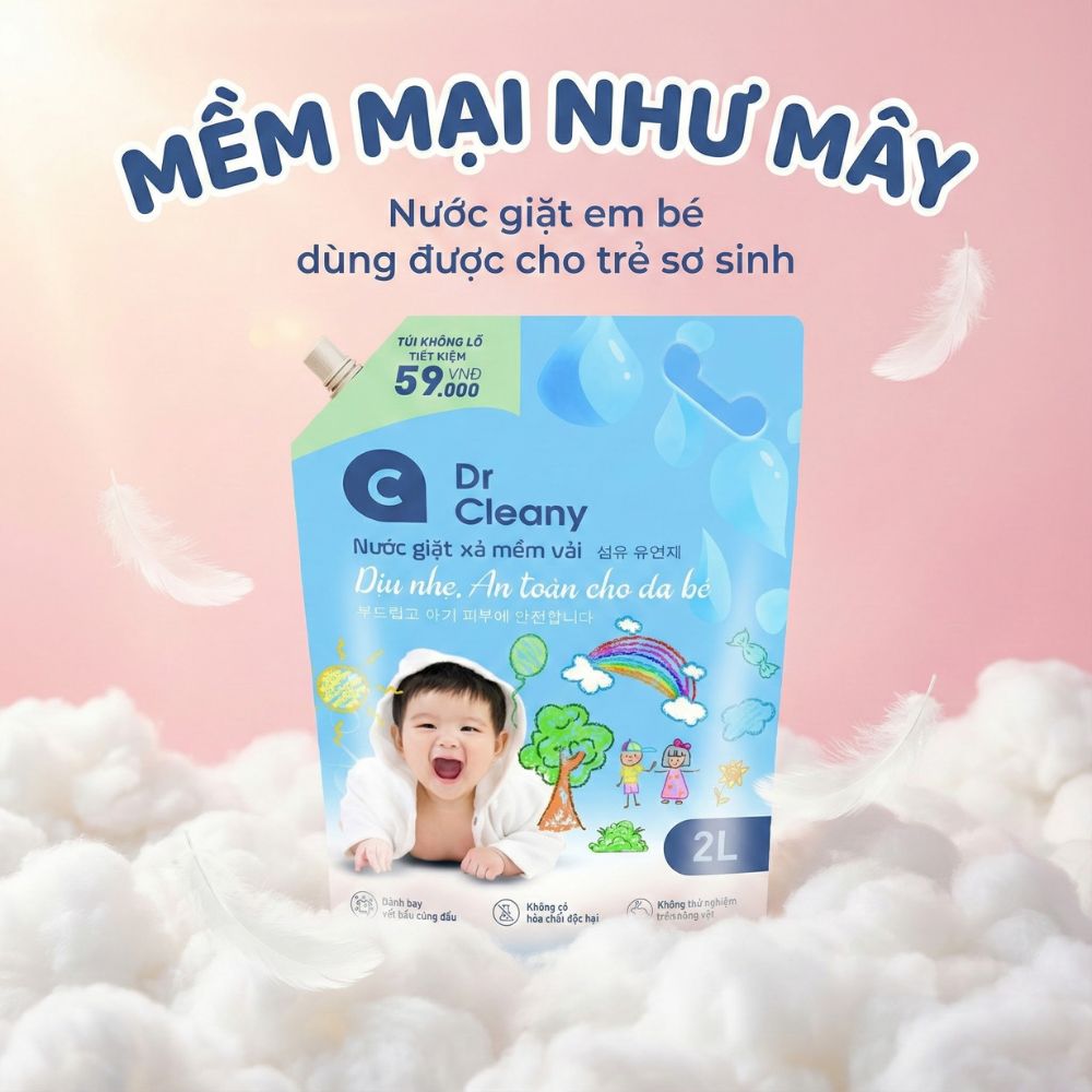 Nước Giặt Xả Cho Bé Dr. Cleany 2kg - Dịu Nhẹ, An Toàn Cho Da Nhạy Cảm_thumbnail_10