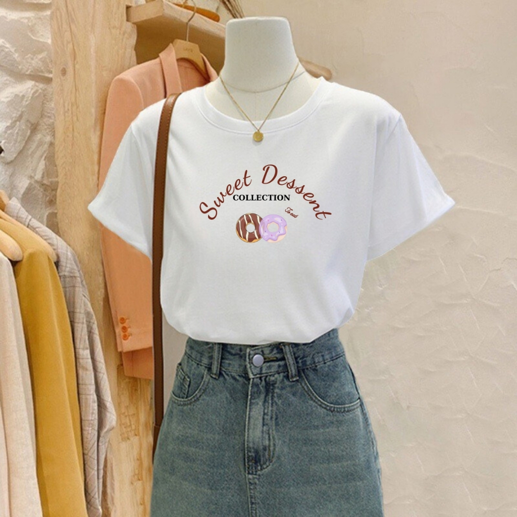 [Form vừa] Áo phông nữ màu trắng in hình dễ thương phong cách Hàn Quốc - Áo thun nữ Loza G0152_thumbnail_5