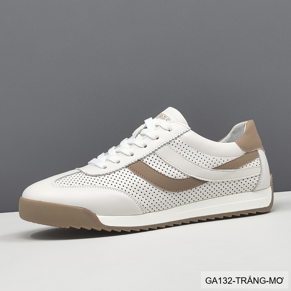 GA132 - Giày Sneaker Nam Phong Cách Hàn Quốc Đế Bằng Thoáng Khí Màu Trắng Xanh Lam & Trắng Mơ_thumbnail_7