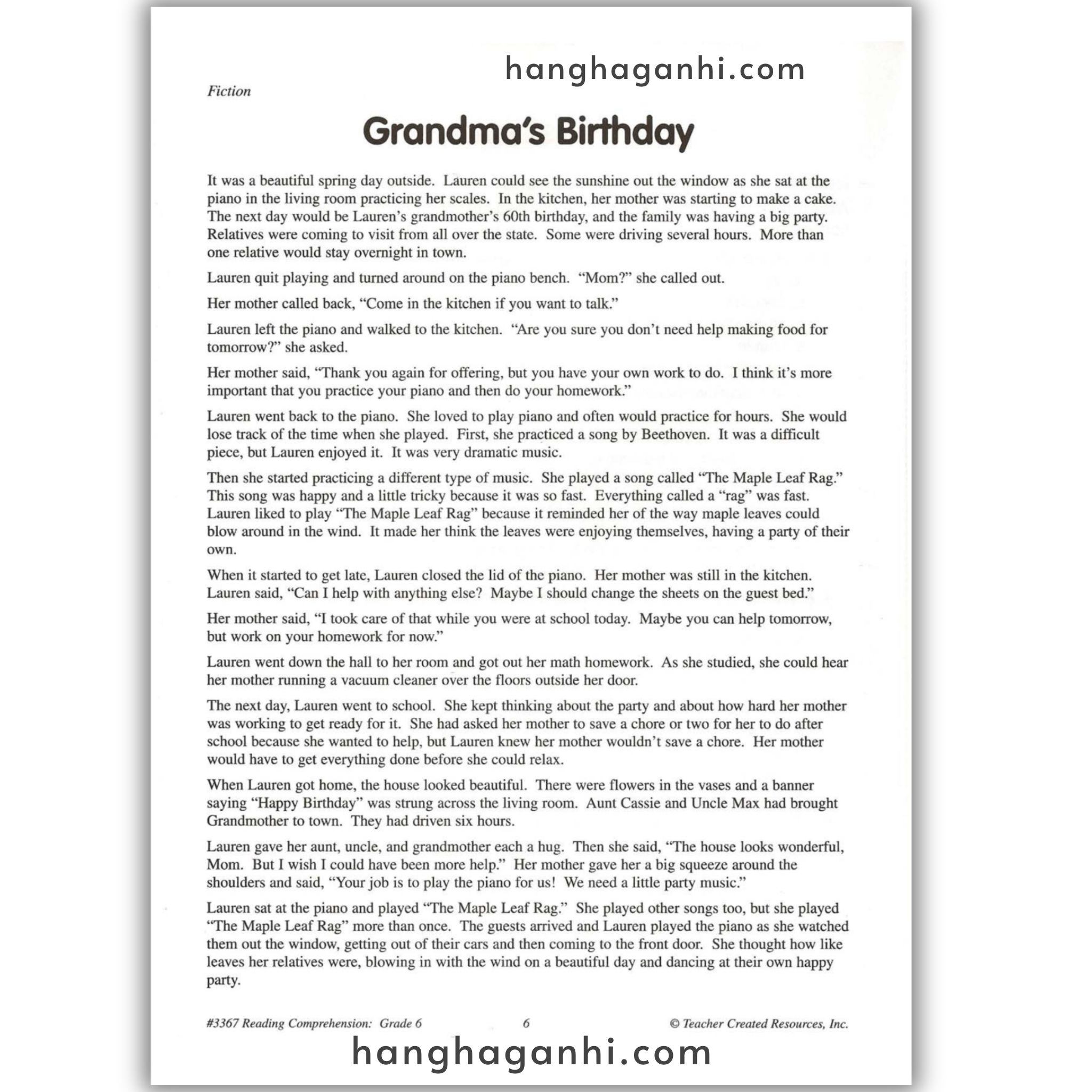 Reading Comprehension Grade 6 Teacher Created Resources, sách đọc hiểu lớp 6_thumbnail_15