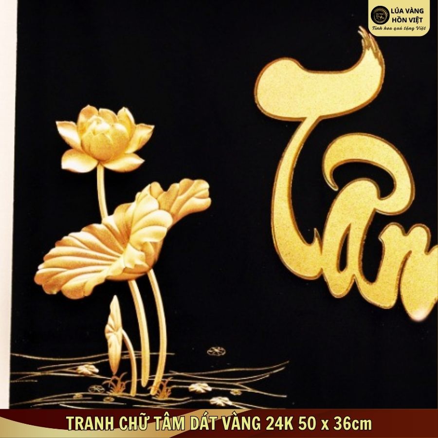 TRANH CHỮ TÂM DÁT VÀNG 24K 50x36cm_thumbnail_3